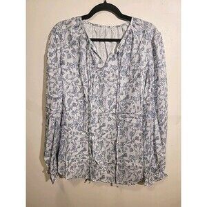 Unbranded Floral Long Sleeve Blouse With Gathered Sleeve At Wrist, Size XL, NWOT